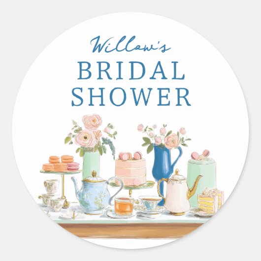 Bridal Shower Tea Party Stickers (Voorkant)