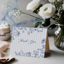 Bridal Shower Thank You Card Something Blue Stripe Bedankkaart