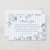 Bridal Shower Thank You Something Blue Floral Card Bedankkaart (Voorkant)