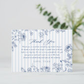 Bridal Shower Thank You Something Blue Floral Card Bedankkaart (Staand voorkant)