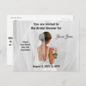 Bridal Shower-uitnodiging. Bewerkbare tekst en afb Briefkaart (Voorkant / Achterkant)