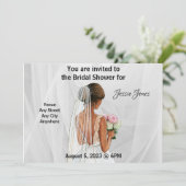 Bridal Shower-uitnodiging. Bewerkbare tekst en afb Kaart (Staand voorkant)