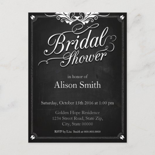 Bridal Shower Uitnodiging Briefkaart (Voorkant)