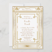 Bridal Shower-uitnodiging, geweldig Gatsby Gold Kaart (Voorkant)