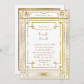 Bridal Shower-uitnodiging, geweldig Gatsby Gold Kaart (Voorkant / Achterkant)