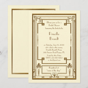 Bridal Shower-uitnodiging, geweldig Gatsby metal-i Kaart