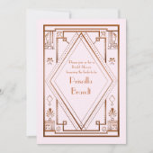 Bridal Shower-uitnodiging, geweldige Gatsby, goude Kaart (Voorkant)