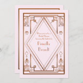 Bridal Shower-uitnodiging, geweldige Gatsby, goude Kaart (Voorkant / Achterkant)