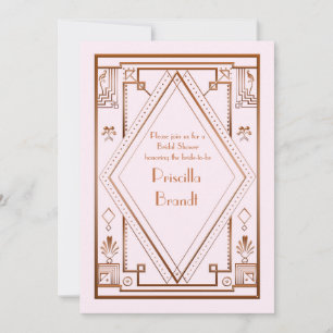 Bridal Shower-uitnodiging, geweldige Gatsby, goude Kaart
