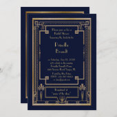 Bridal Shower-uitnodiging, geweldige Gatsby-metaal Kaart (Voorkant / Achterkant)