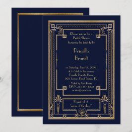Bridal Shower-uitnodiging, geweldige Gatsby-metaal Kaart