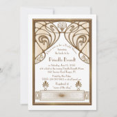 Bridal Shower-uitnodiging, geweldige Gatsby White  Kaart (Voorkant)