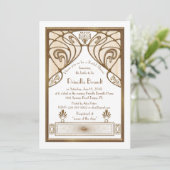 Bridal Shower-uitnodiging, geweldige Gatsby White  Kaart (Staand voorkant)