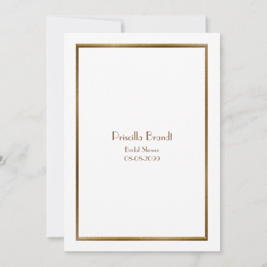 Bridal Shower-uitnodiging, geweldige Gatsby White  Kaart (Achterkant)