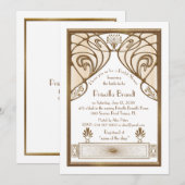 Bridal Shower-uitnodiging, geweldige Gatsby White  Kaart (Voorkant / Achterkant)