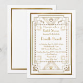 Bridal Shower-uitnodiging, geweldige Gatsby, wit,  Kaart (Voorkant / Achterkant)