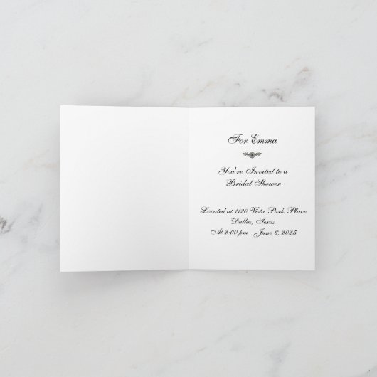 Bridal Shower-uitnodiging Kaart (Binnen)