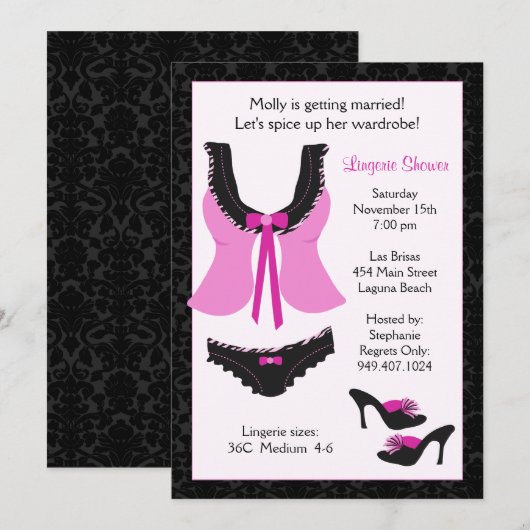 Bridal Shower-uitnodiging Kaart (Voorkant / Achterkant)