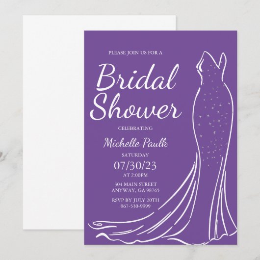 Bridal Shower-uitnodiging Kaart (Voorkant / Achterkant)