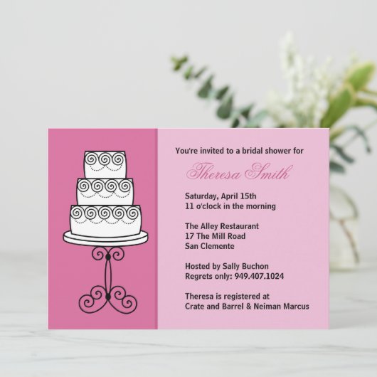 Bridal Shower-uitnodiging Kaart (Staand voorkant)