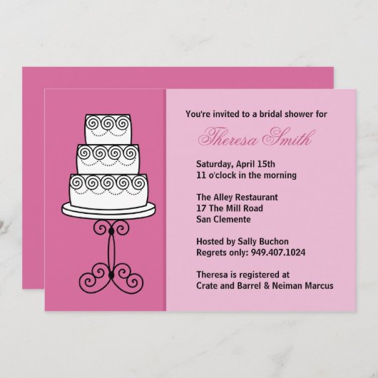 Bridal Shower-uitnodiging Kaart (Voorkant / Achterkant)