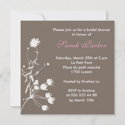 Bridal Shower-uitnodiging Kaart (Voorkant)