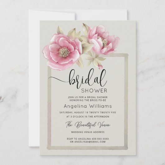 Bridal Shower-uitnodiging Kaart (Voorkant)