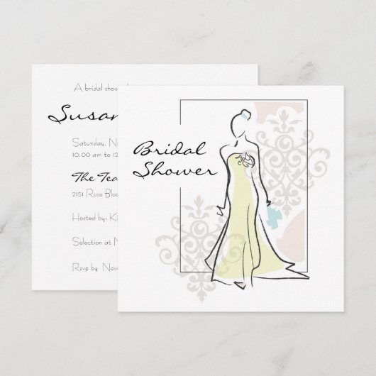 Bridal Shower-uitnodiging Kaart (Voorkant / Achterkant)