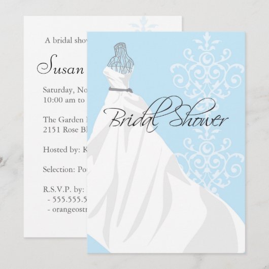 Bridal Shower-uitnodiging Kaart (Voorkant / Achterkant)