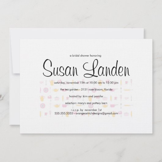 Bridal Shower-uitnodiging Kaart (Achterkant)