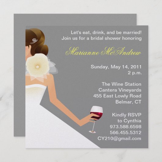 Bridal Shower-uitnodiging Kaart (Voorkant / Achterkant)