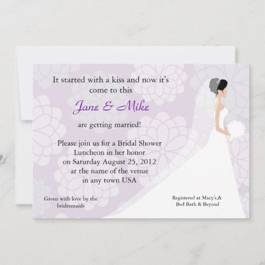 Bridal Shower-uitnodiging Kaart (Voorkant)