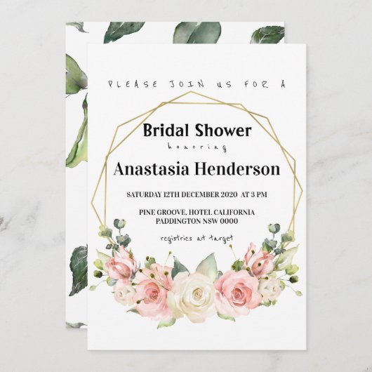 Bridal Shower-uitnodiging. Kaart (Voorkant / Achterkant)