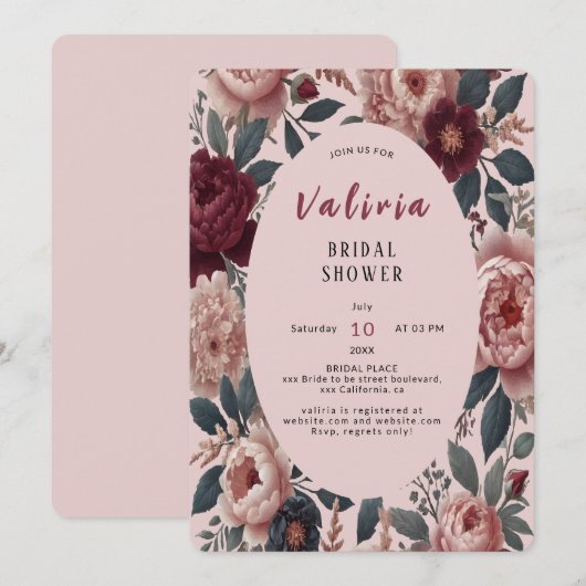 Bridal Shower-uitnodiging Kaart (Voorkant / Achterkant)