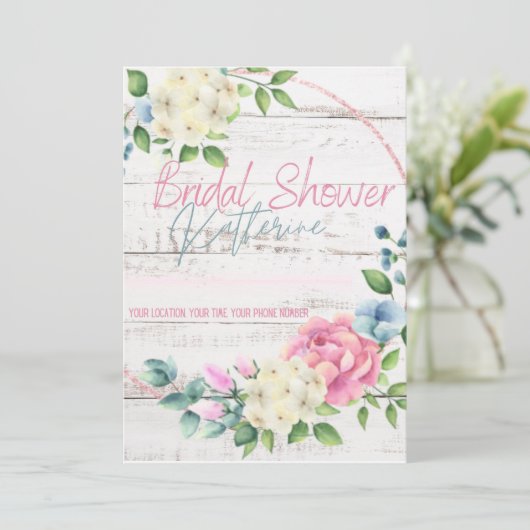 Bridal Shower-uitnodiging Kaart (Staand voorkant)