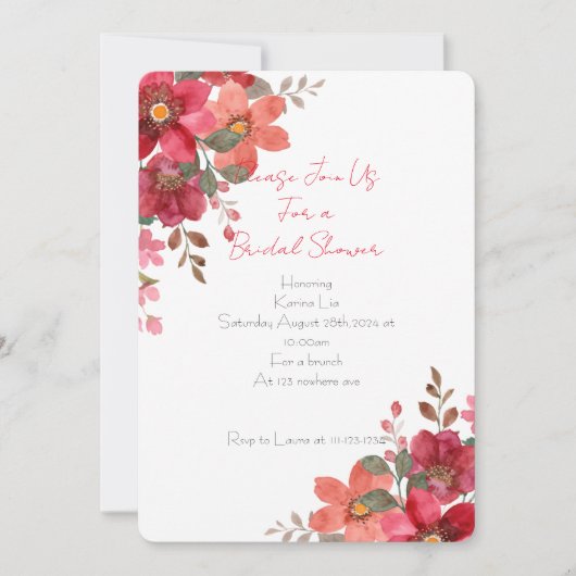 Bridal Shower-uitnodiging Kaart (Voorkant)