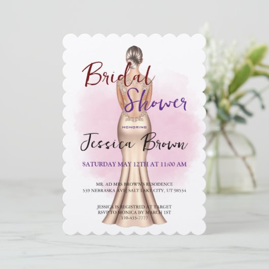 Bridal Shower-uitnodiging Kaart (Staand voorkant)
