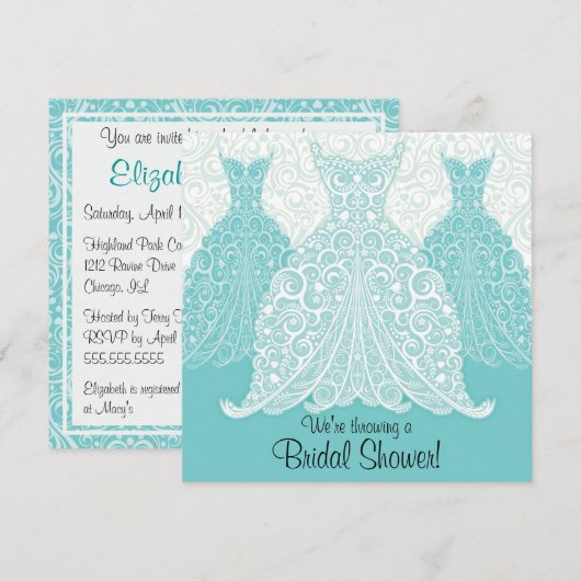 Bridal Shower-uitnodiging Kaart (Voorkant / Achterkant)