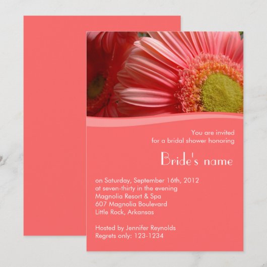 Bridal Shower-uitnodiging Kaart (Voorkant / Achterkant)