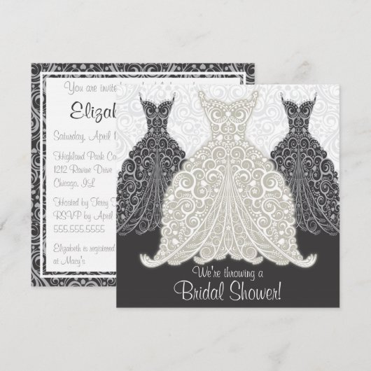 Bridal Shower-uitnodiging Kaart (Voorkant / Achterkant)