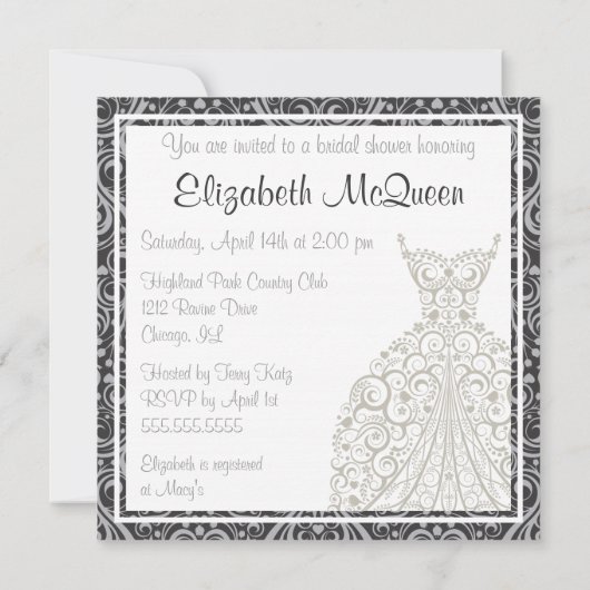 Bridal Shower-uitnodiging Kaart (Achterkant)