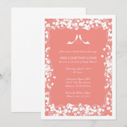 Bridal Shower-uitnodiging Kaart (Voorkant / Achterkant)