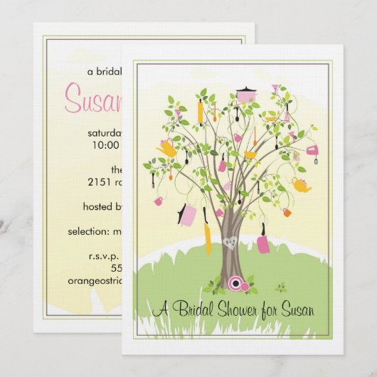 Bridal Shower-uitnodiging Kaart (Voorkant / Achterkant)