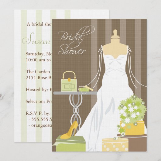 Bridal Shower-uitnodiging Kaart (Voorkant / Achterkant)