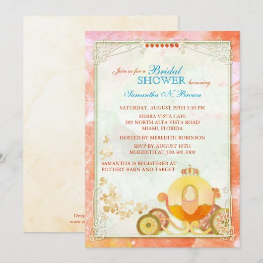 Bridal Shower-uitnodiging Kaart (Voorkant / Achterkant)