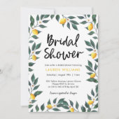 Bridal Shower-uitnodiging Lemon-boombladeren Kaart (Voorkant)