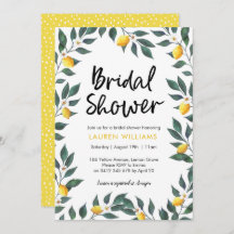 Bridal Shower-uitnodiging Lemon-boombladeren