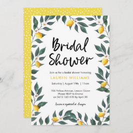 Bridal Shower-uitnodiging Lemon-boombladeren Kaart