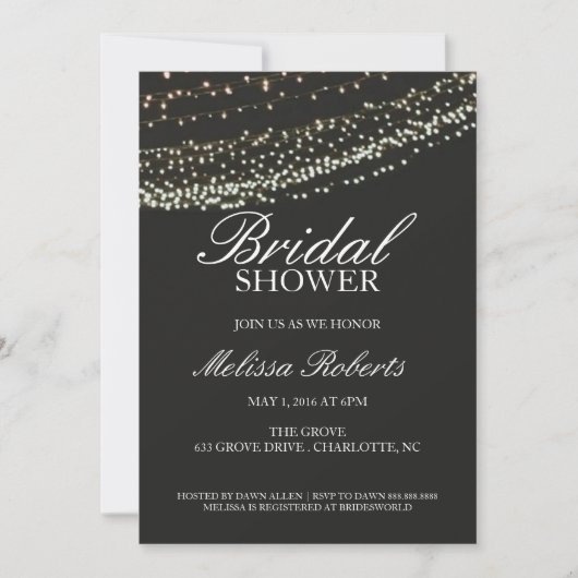 Bridal Shower-uitnodiging | Lit Night Kaart (Voorkant)