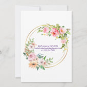 Bridal Shower-uitnodiging met bewerkbare tekst Kaart (Achterkant)